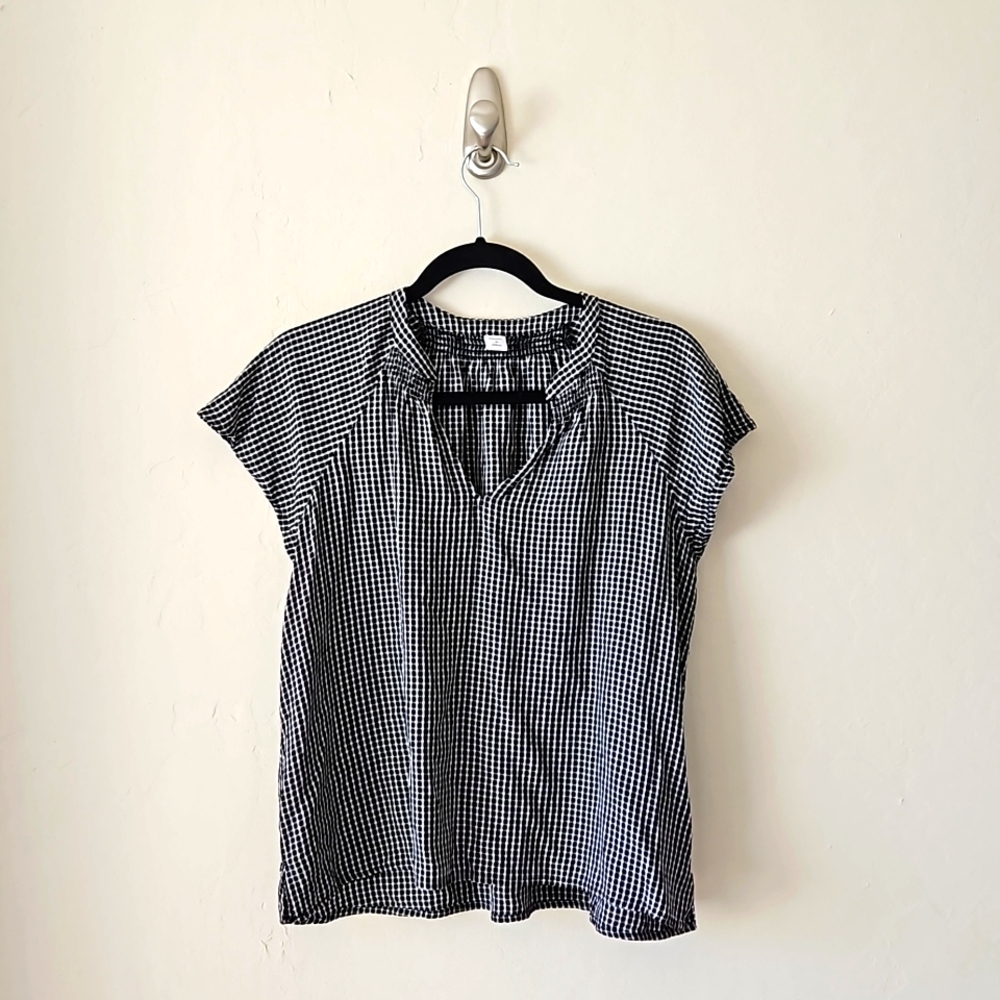 Black and White Plaid Top
